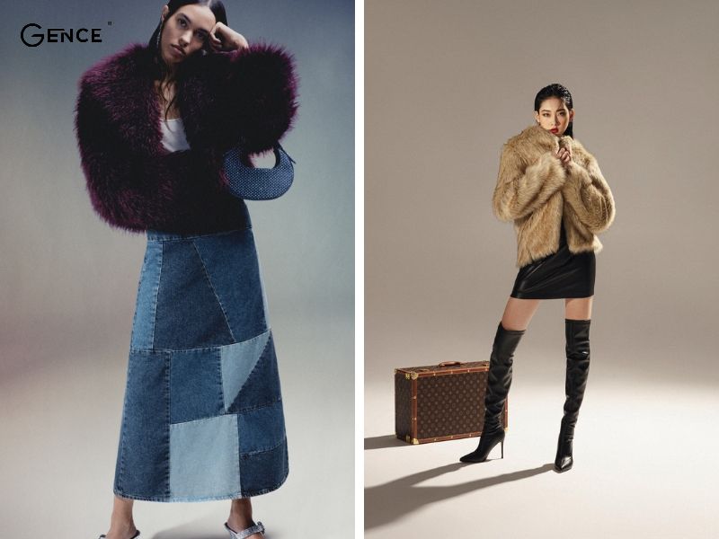 Phối đồ với áo lông cùng chân váy dạ