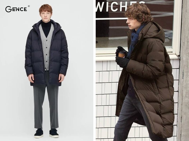 Áo phao nam dáng dài phù hợp cho thời tiết khắc nghiệt