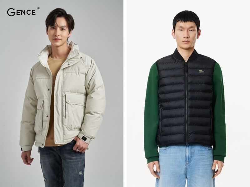 Sweater phối cùng áo phao nam