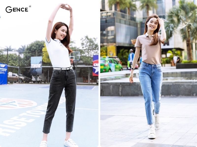 Quần baggy phối cùng áo polo năng động, phong cách