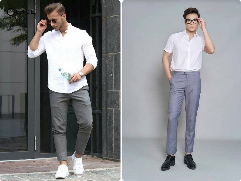 Bộ trang phục quốc dân: áo sơ mi phối quần tây truyền thống