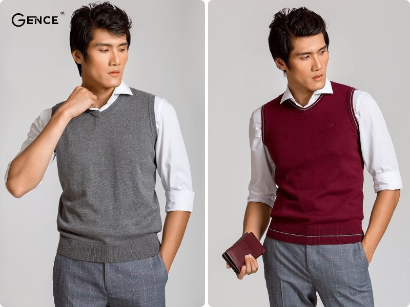 Áo gile nam phối cùng sơ mi trắng tạo sức hút chốn công sở