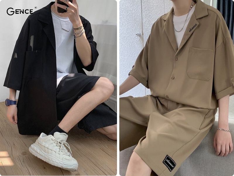 Quần short phối cùng blazer nam Hàn Quốc làm tăng sự thoải mái