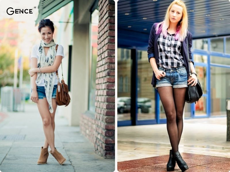 Phối boot nữ cổ thấp cùng quần short năng động, trẻ trung