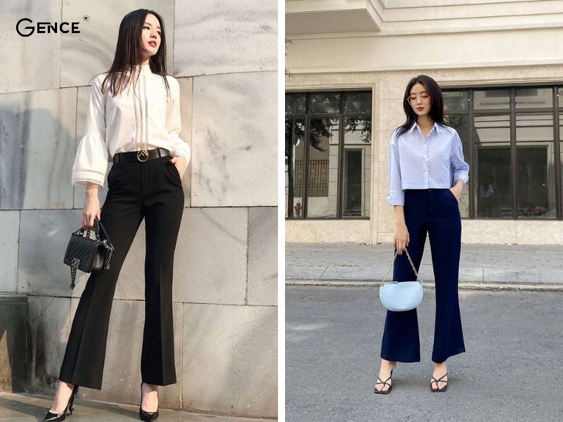 Quần ống loe và giày cao gót không thể bỏ lỡ