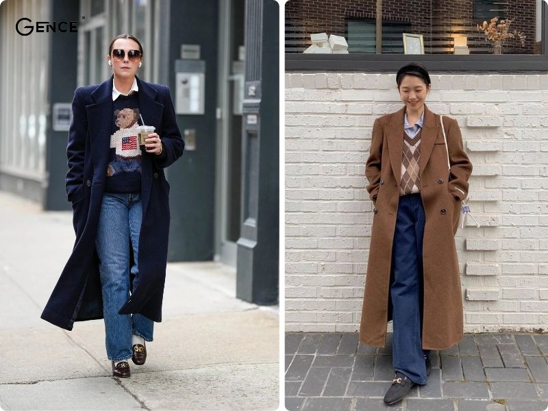 Áo khoác dạ - item thời trang ấm áp phối cùng giày loafer nữ