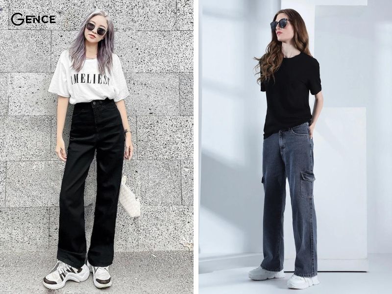 Phối đồ với quần jean đen nữ và áo thun