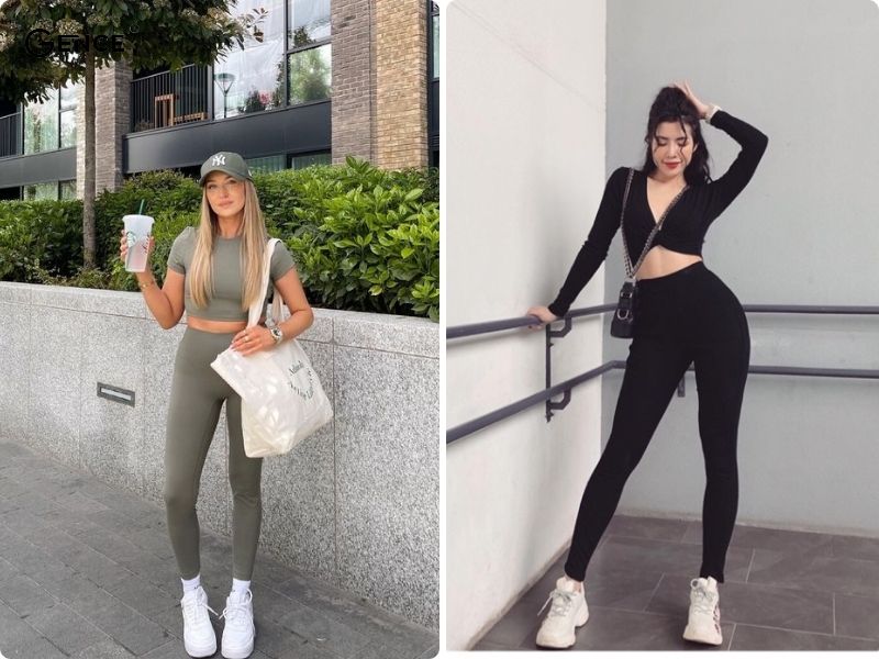 Áo croptop phối quần legging năng động và cá tính