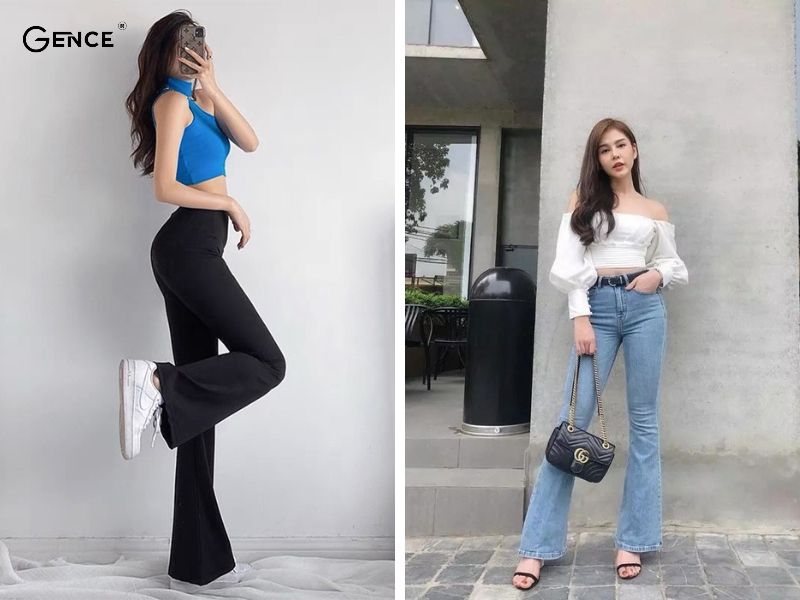 Cô nàng dáng quả lê diện quần ống loe cuốn hút