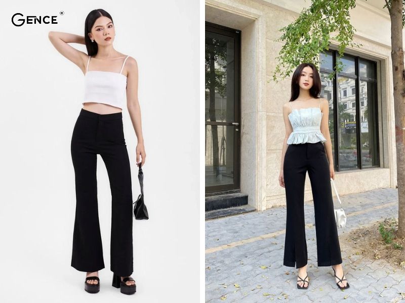 Gợi cảm khi diện áo hai dây và quần ống loe