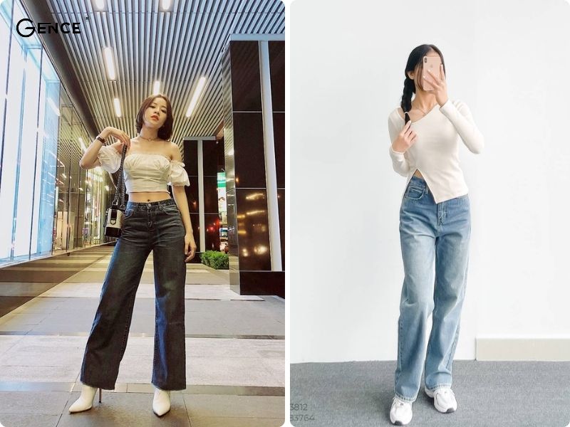 Thể hiện sự nữ tính, dịu dàng cùng áo trễ vai và quần ống suông