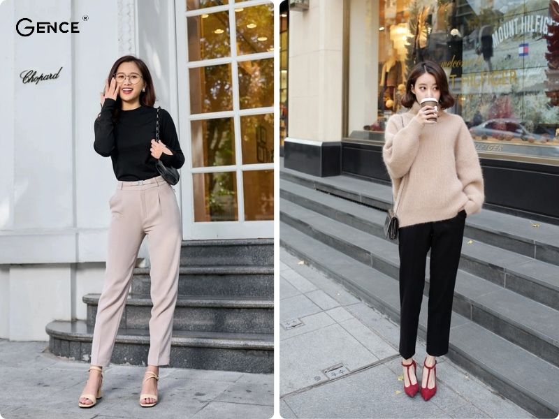 Diện đồ mùa đông vừa ấm áp, vừa sang trọng cùng quần tây nữ