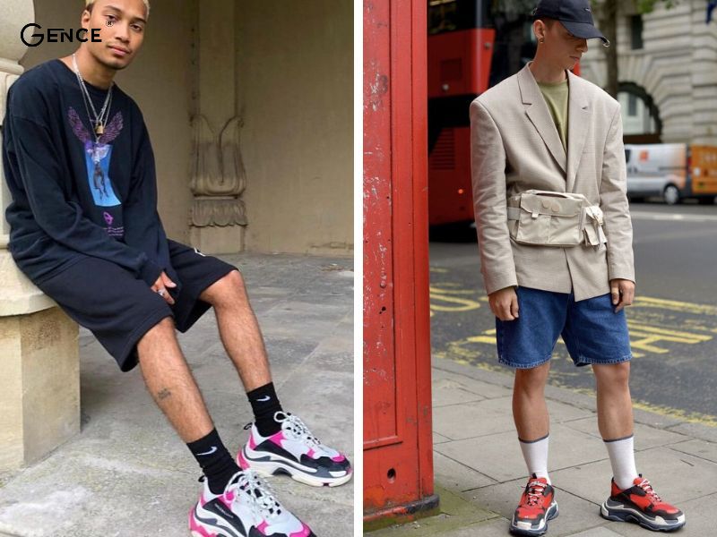 Phối giày Balenciaga với quần short