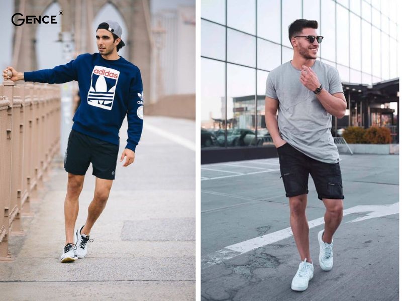 Phối giày thể thao cùng quần short nam