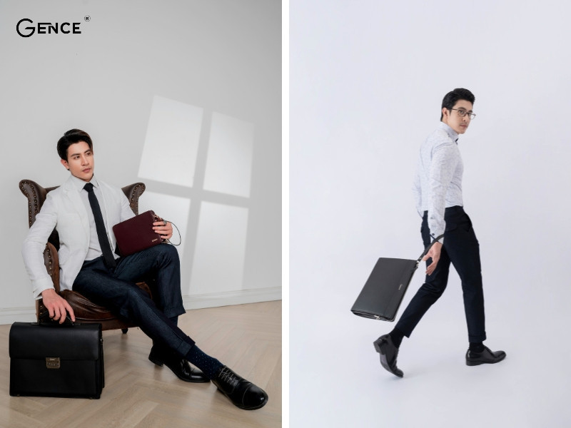 Mix-match với ví cầm tay Gence tạo nên phong cách trưởng thành