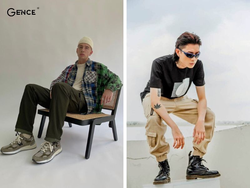 Phối quần túi hộp cùng với áo thun đơn giản