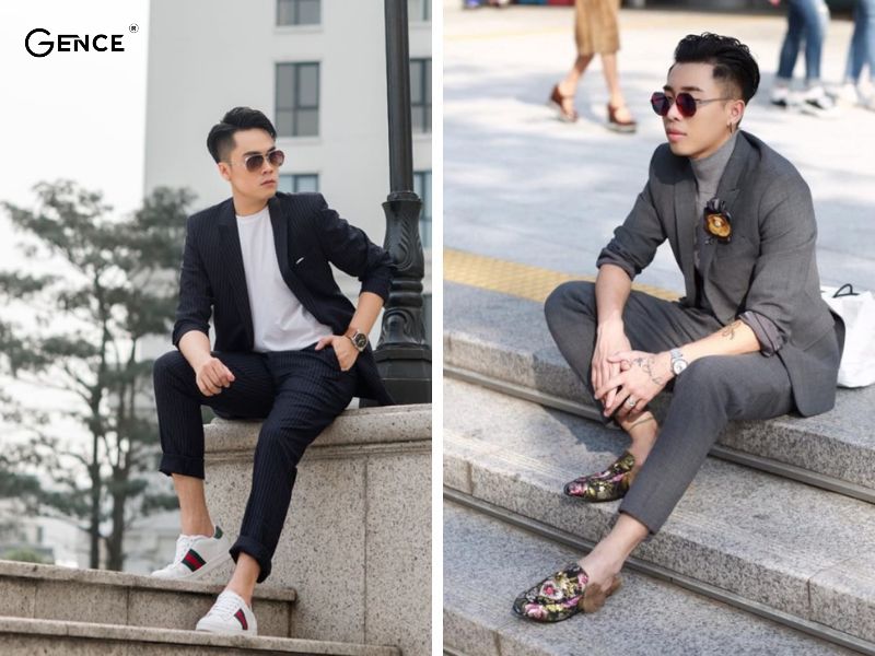 Phối suit cùng giày Gucci nam