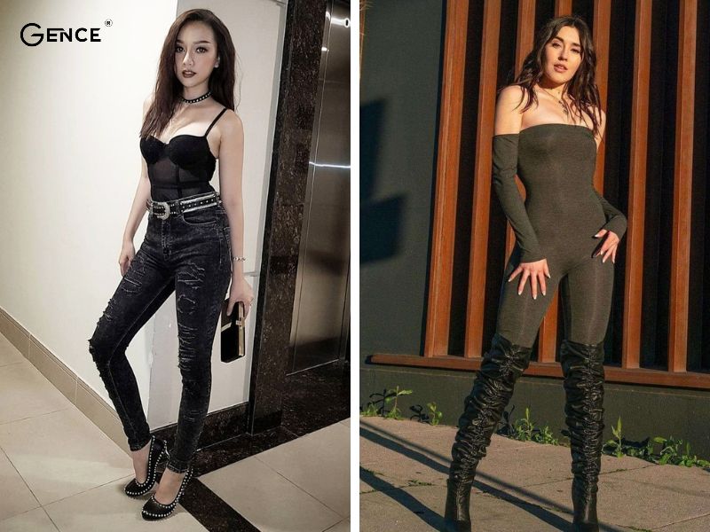 Quần bó sát là phong cách 9x cá tính và trẻ trung