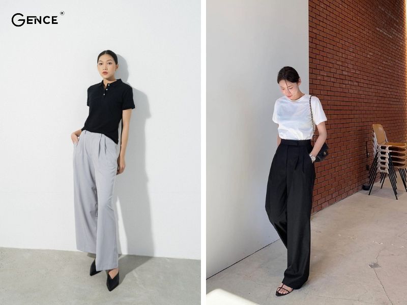 Đơn giản mà thanh lịch với áo phông và quần âu