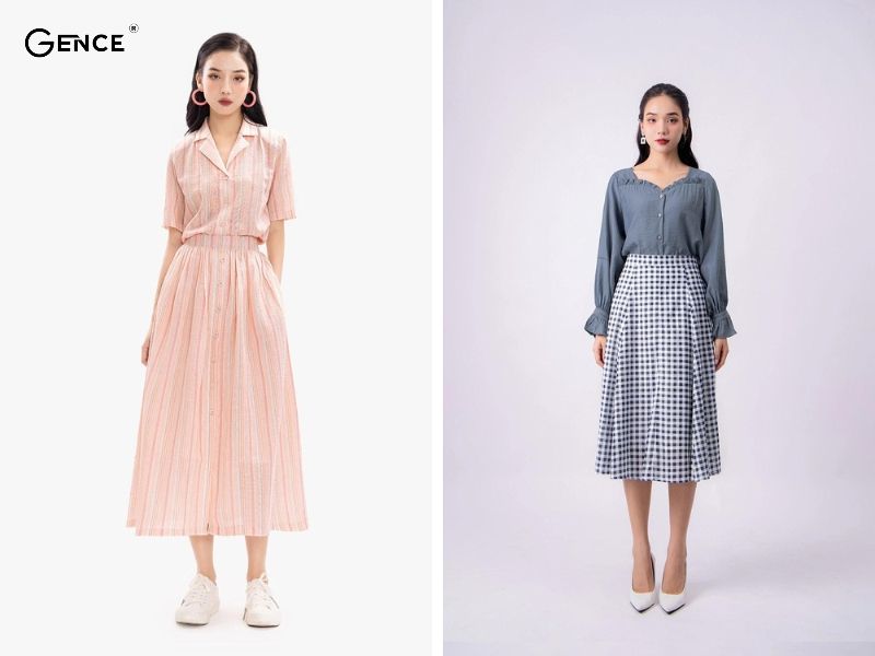 Chân váy xòe không thể thiếu khi theo đuổi style vintage