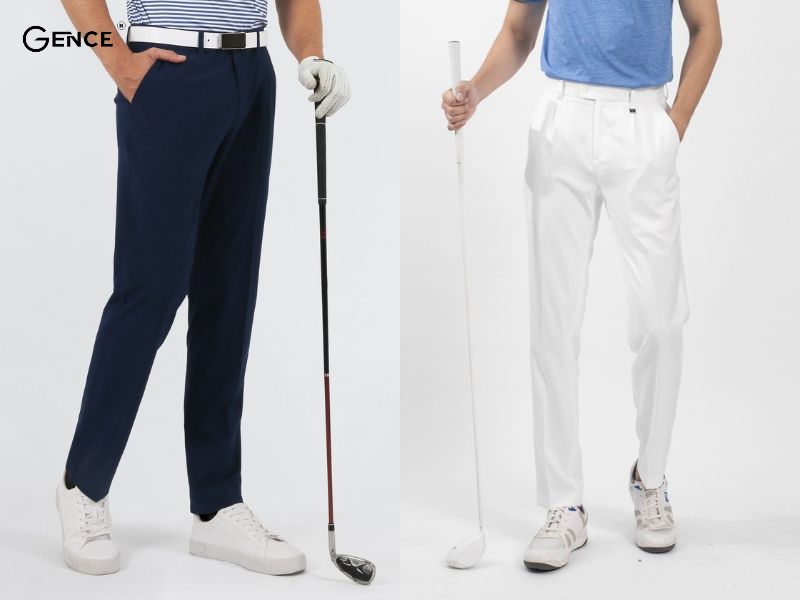 Quần golf nam nên chọn quần kaki có nếp gấp và đai lưng