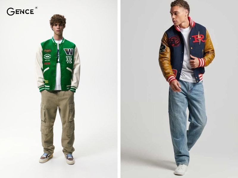 Năng động khi phối quần hiphop ống rộng nam và bomber