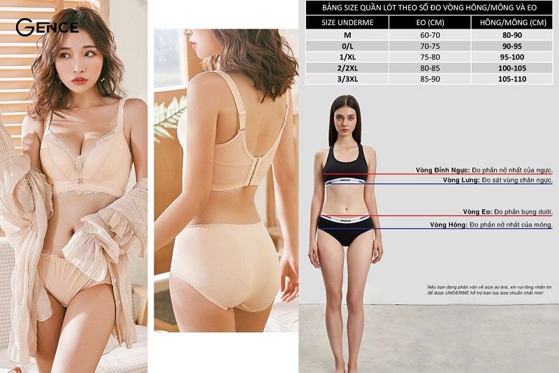 Quần lót cho nữ size M là bao nhiêu kg