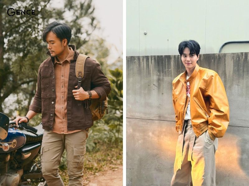 Quần nam mix-match cùng áo khoác màu kaki