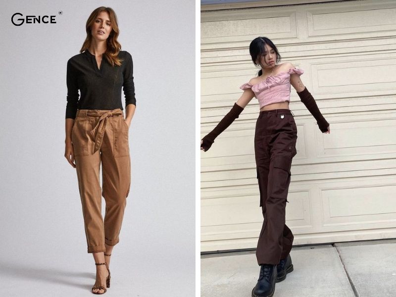 Không thể bỏ qua màu hồng pastel và xanh olive khi mix với quần nâu