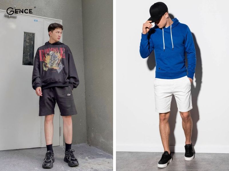Mix-match áo hoodie năng động với quần short