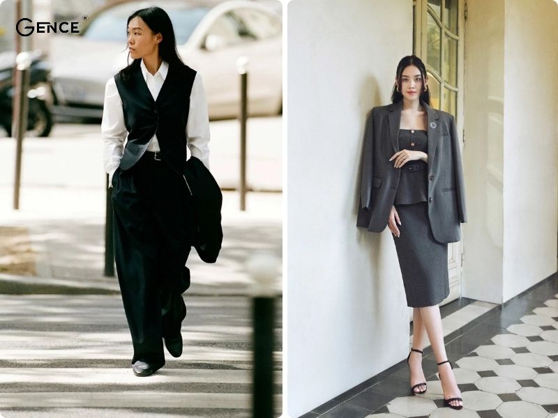Phối vest hoặc blazer thể hiện phong cách quite luxury