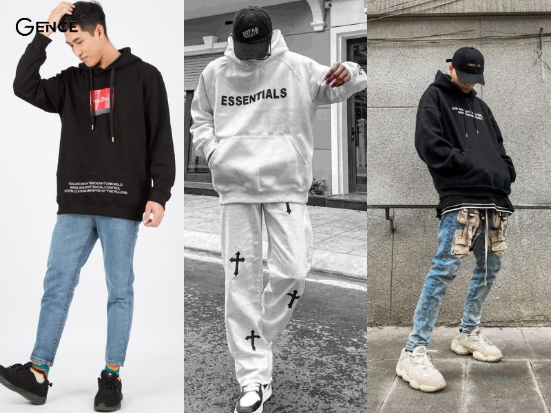 Set đồ đi Đà Lạt cho nam cùng hoodie và quần jean cực chất