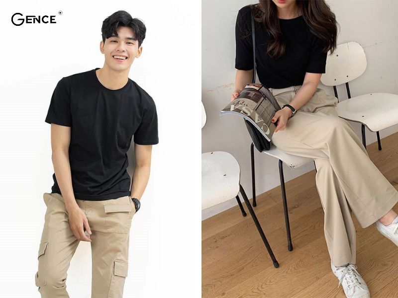 Set trang phục màu be và đen đầy quyền lực và thu hút