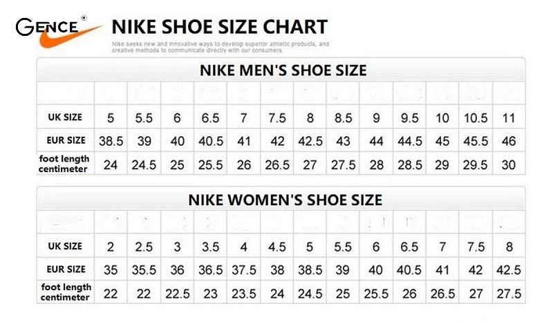 Size giày cho nam của Nike