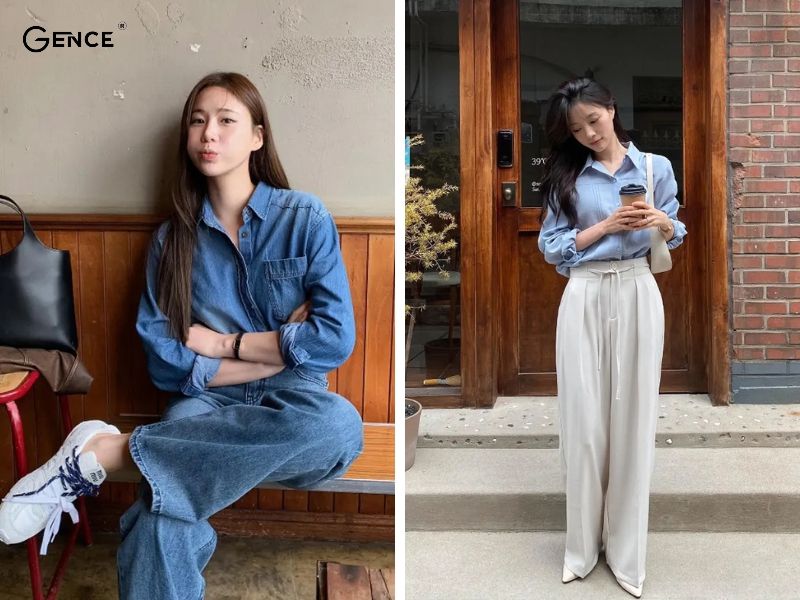 Mix cùng quần ống rộng thu hút giới trẻ