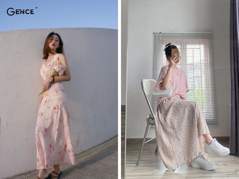 Mix-match cùng chân váy hoa nhí nữ tính