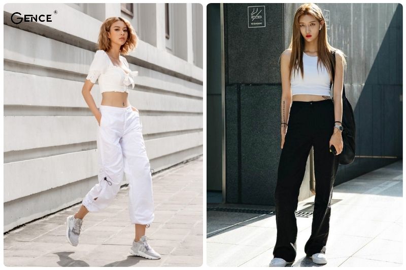 Thể hiện sự thu hút và trẻ trung với áo croptop và giày sneaker