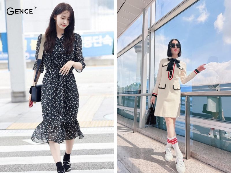 Váy liền điệu đà không thể bỏ qua khi ra sân bay