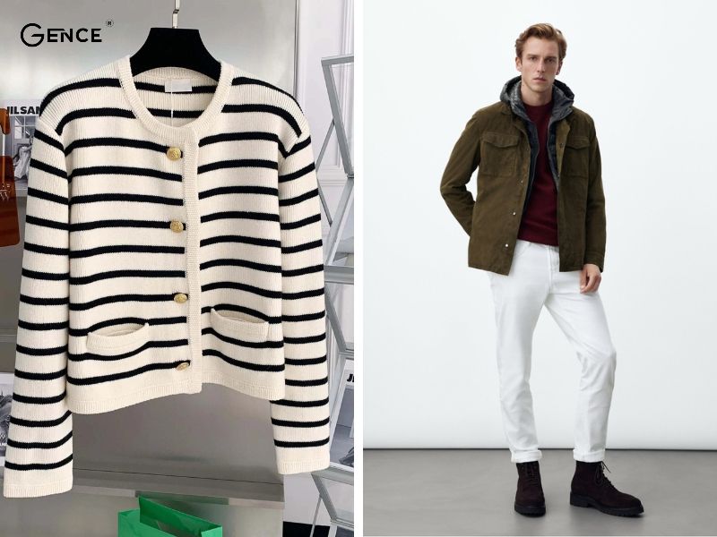 Chất liệu da lộn và len dệt kim được ưa chuộng