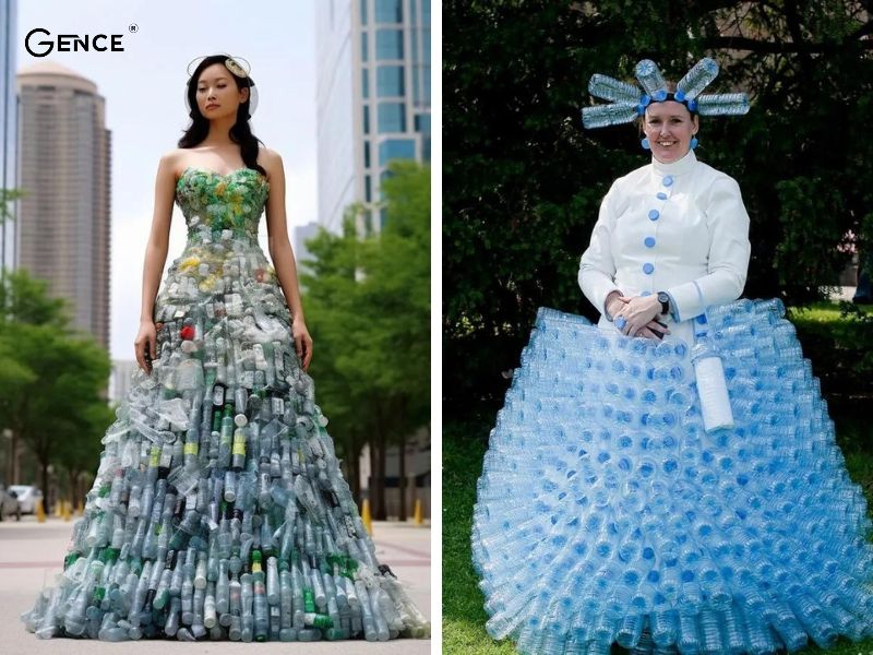 Thiết kế váy từ chai nhựa/lon gây ấn tượng