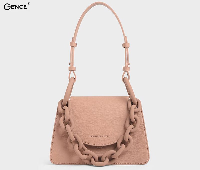 Túi xách nữ kẹp nách C&K Charles & Keith Chunky màu hồng