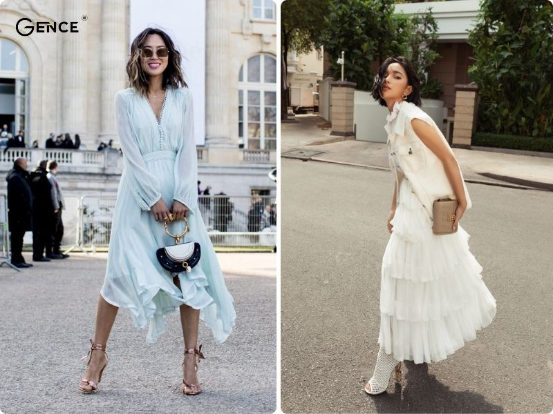 Sự hài hòa giữa màu sắc túi và trang phục tạo nên vẻ đẹp hút hồn