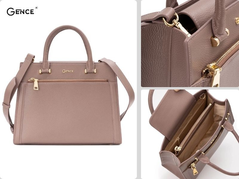 TX17 màu hồng hình thang vuông góc cạnh có quai đeo chéo và tay cầm linh hoạt