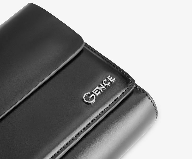 Ví cầm tay nam chính hãng gence HT02 da Box từ Ý nhập khẩu cao cấp
