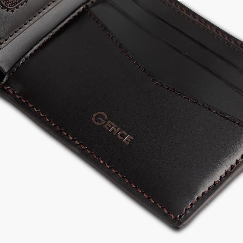 Ví ngang nam gence C06 da Box bóng loáng, sang trọng