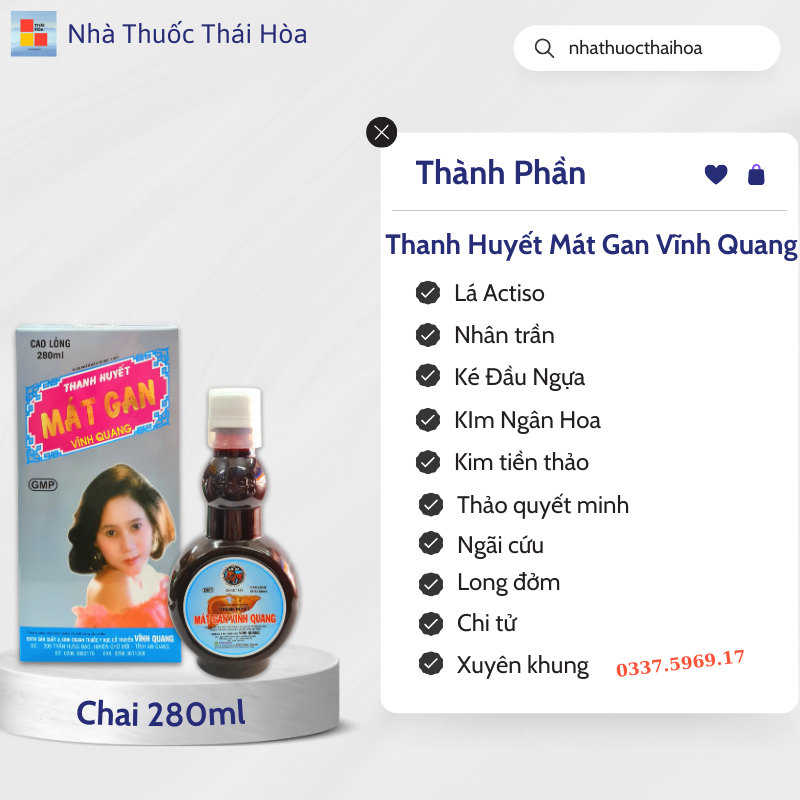 Thanh Huyết Mát Gan Vĩnh Quang hổ trợ giải độc gan