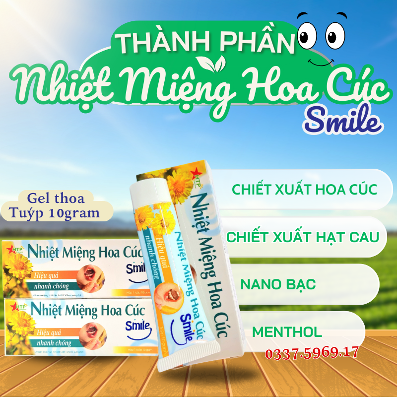 Nhiệt Miệng Hoa Cúc Smile giúp giảm nhiệt miệng 