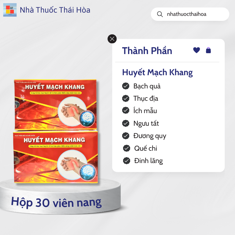 Huyết mạch khang tăng cường lưu thông máu