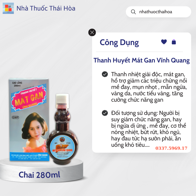 Thanh Huyết Mát Gan Vĩnh Quang hổ trợ ngứa dị ứng