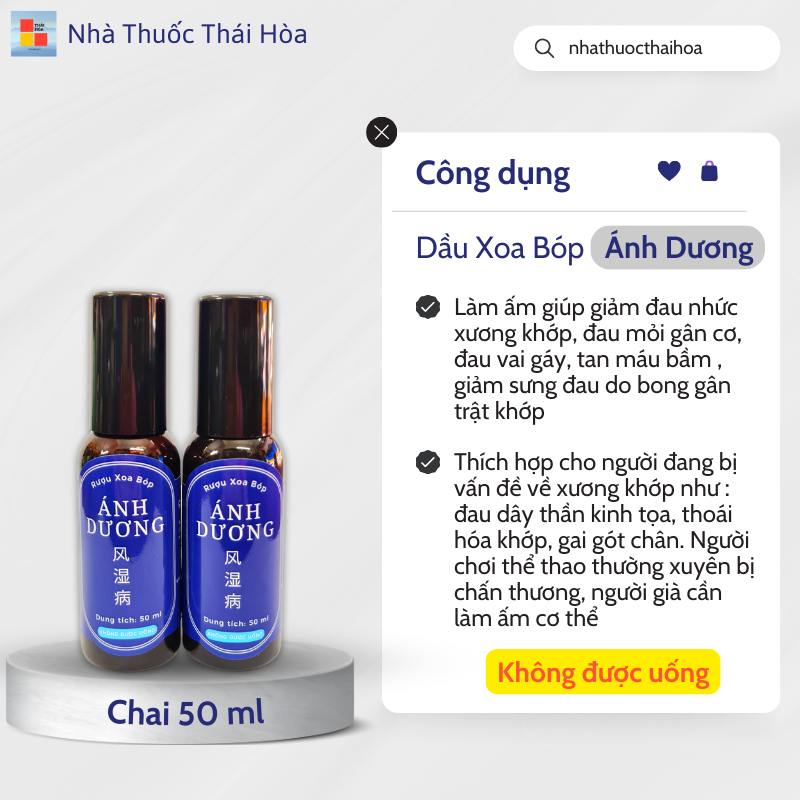 Dầu xoa bóp Ánh Dương giúp giảm đau khớp